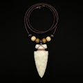 Milk Glass Arrowhead Necklace