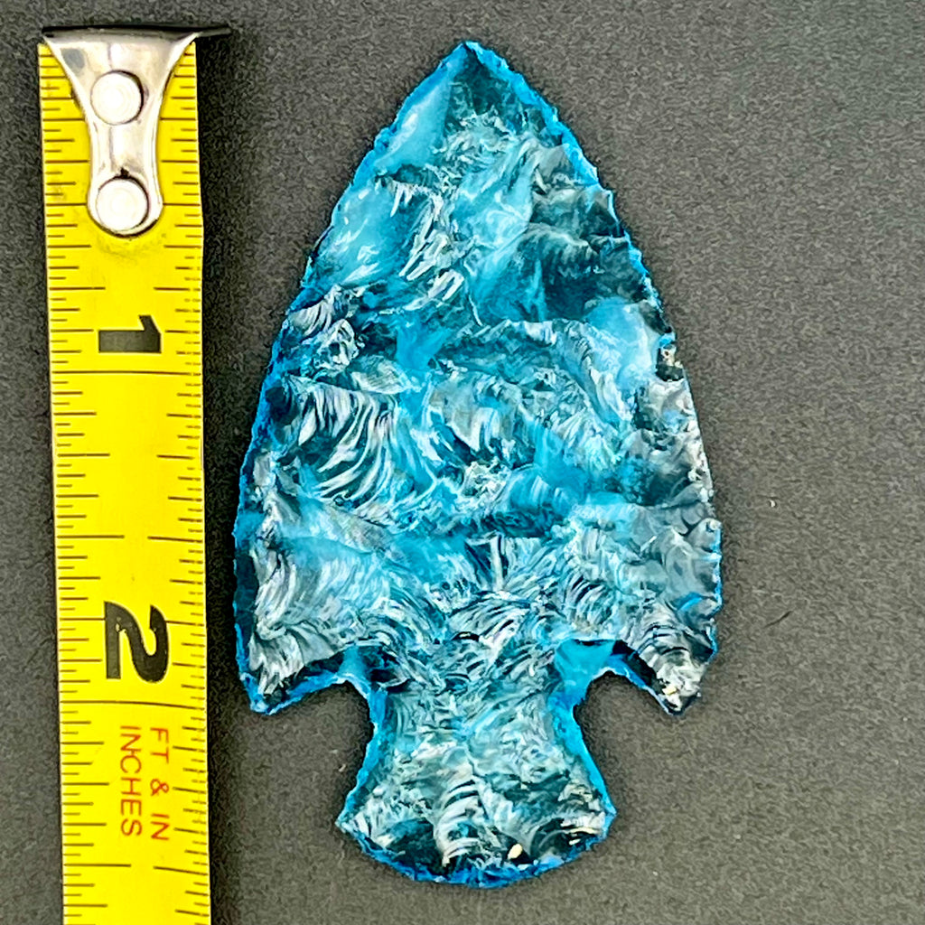 Blue Glow Powder Glass Arrowhead