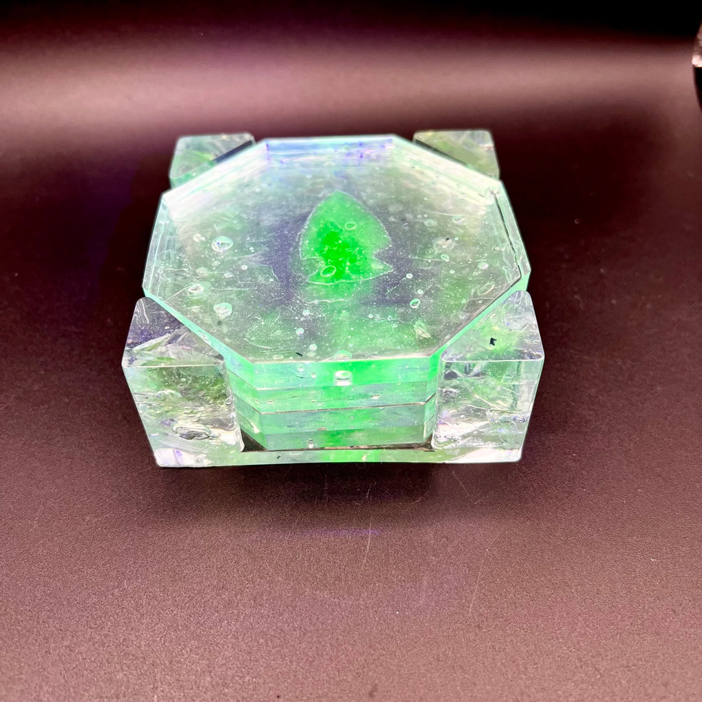 Uranium Glass Epoxy Resin Coastars